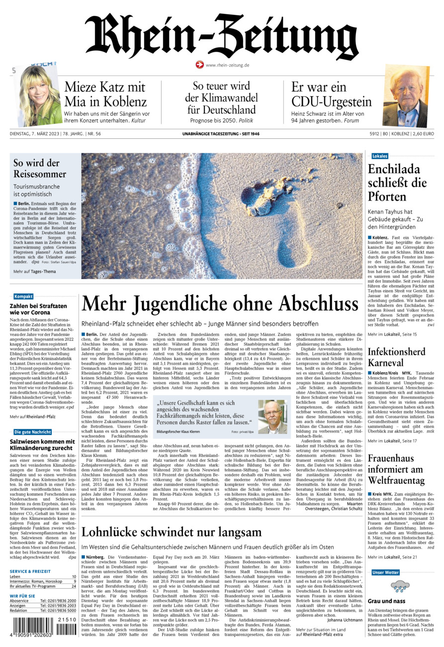 Rhein-Zeitung Koblenz & Region vom Dienstag, 07.03.2023