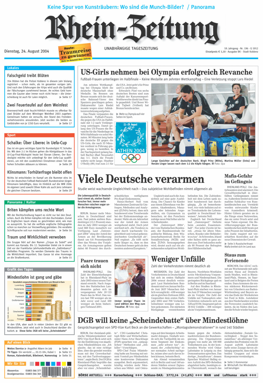 Rhein-Zeitung Koblenz & Region vom Dienstag, 24.08.2004