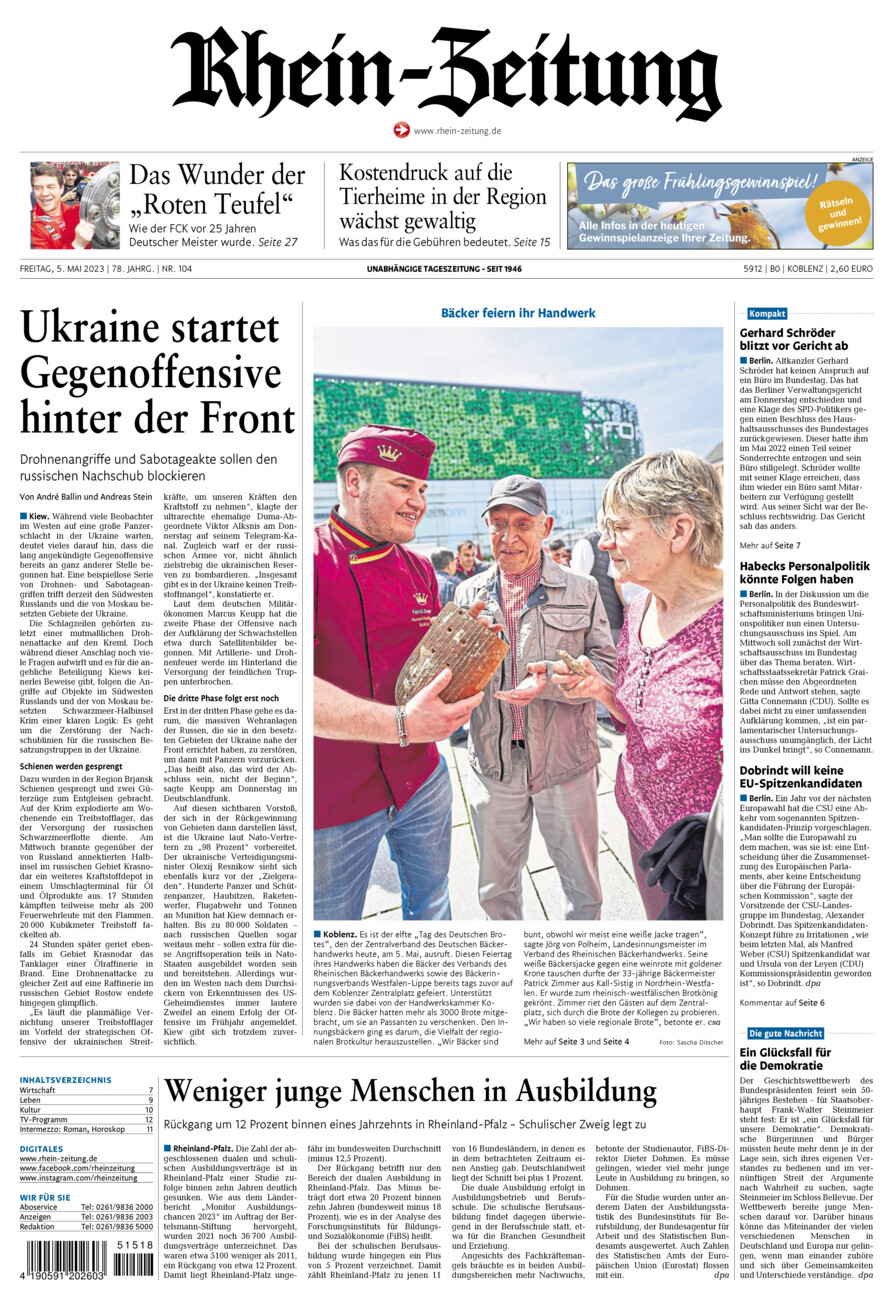 Rhein-Zeitung Koblenz & Region vom Freitag, 05.05.2023