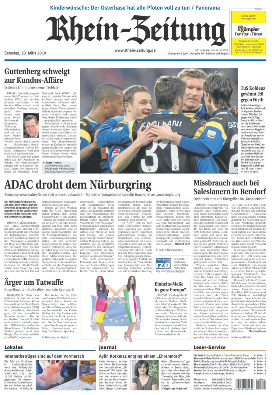 Rhein-Zeitung Koblenz & Region vom Samstag, 20.03.2010