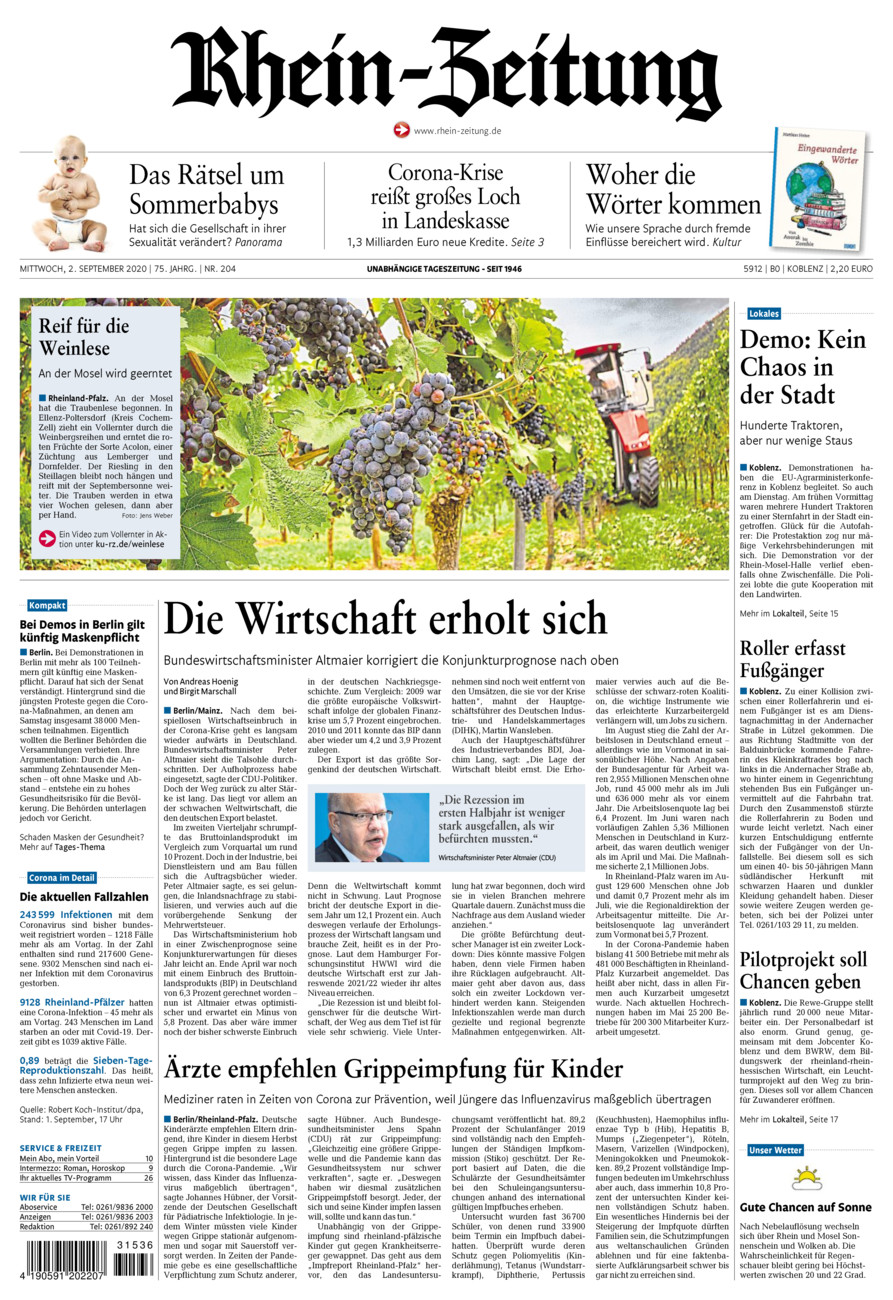 Rhein-Zeitung Koblenz & Region vom Mittwoch, 02.09.2020