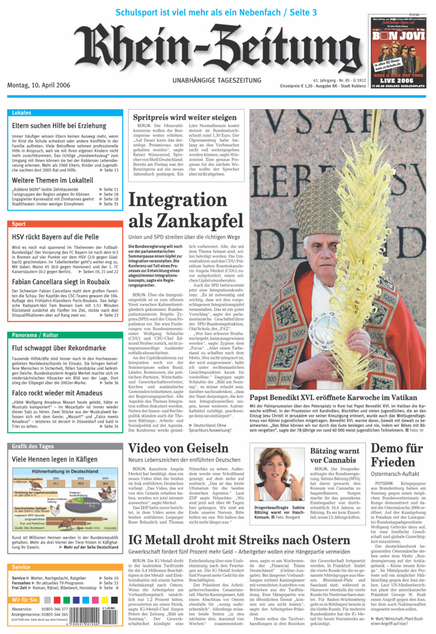 Rhein-Zeitung Koblenz & Region vom Montag, 10.04.2006