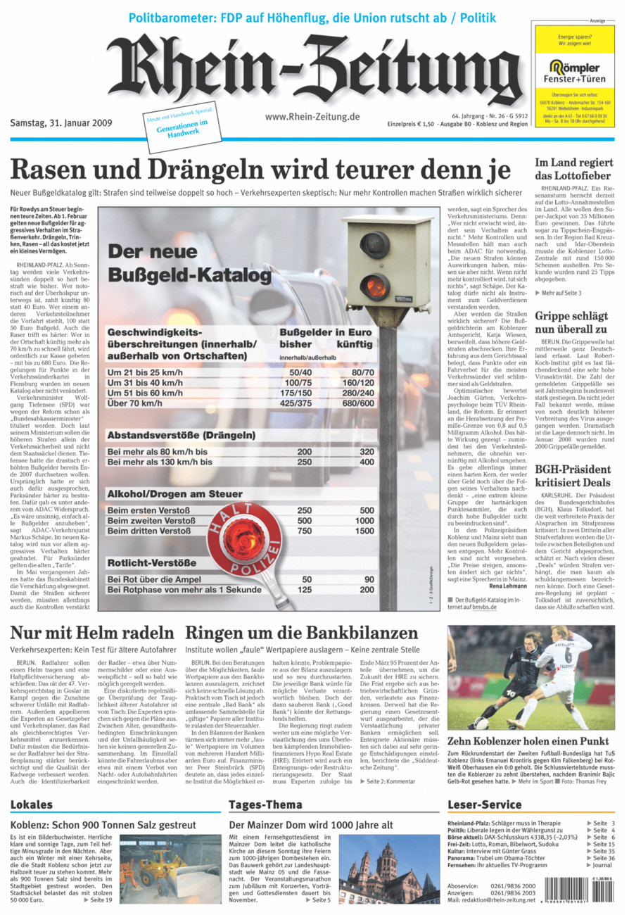 Rhein-Zeitung Koblenz & Region vom Samstag, 31.01.2009