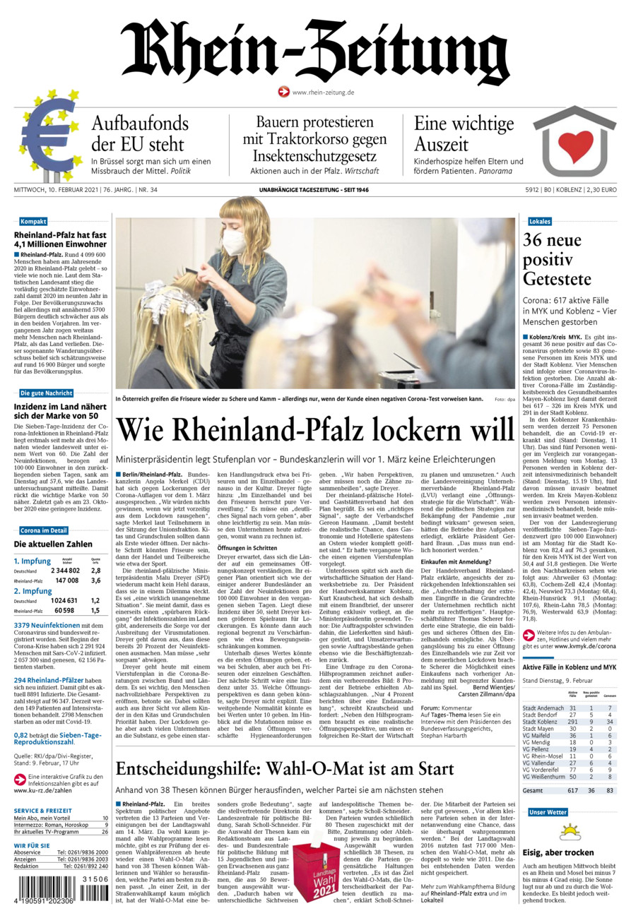 Rhein-Zeitung Koblenz & Region vom Mittwoch, 10.02.2021