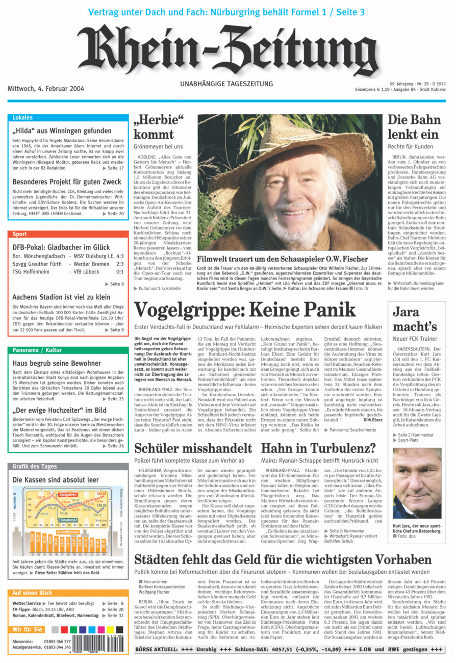 Rhein-Zeitung Koblenz & Region vom Mittwoch, 04.02.2004