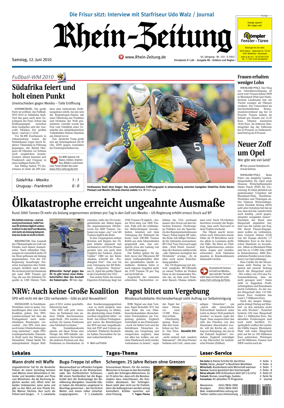 Rhein-Zeitung Koblenz & Region vom Samstag, 12.06.2010