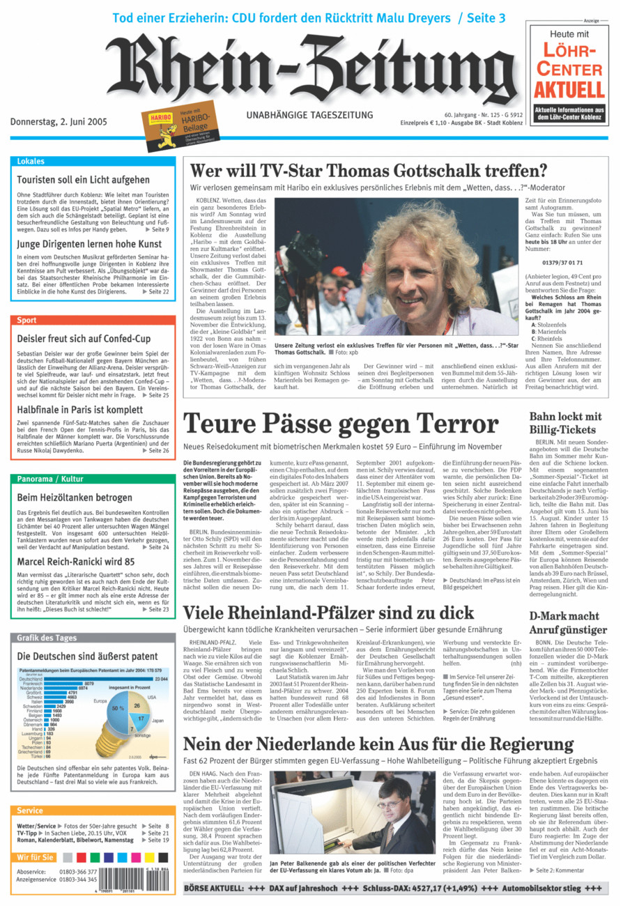 Rhein-Zeitung Koblenz & Region vom Donnerstag, 02.06.2005