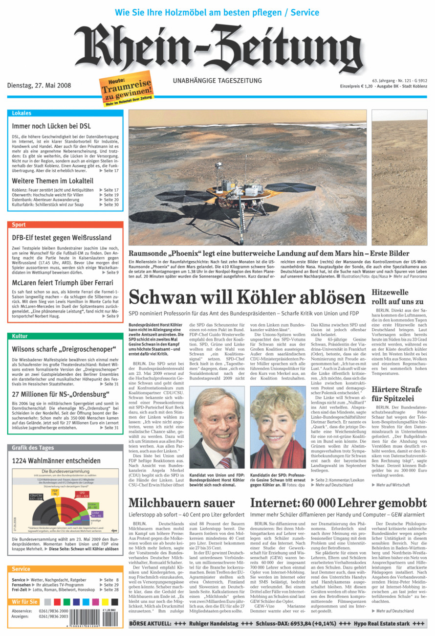 Rhein-Zeitung Koblenz & Region vom Dienstag, 27.05.2008