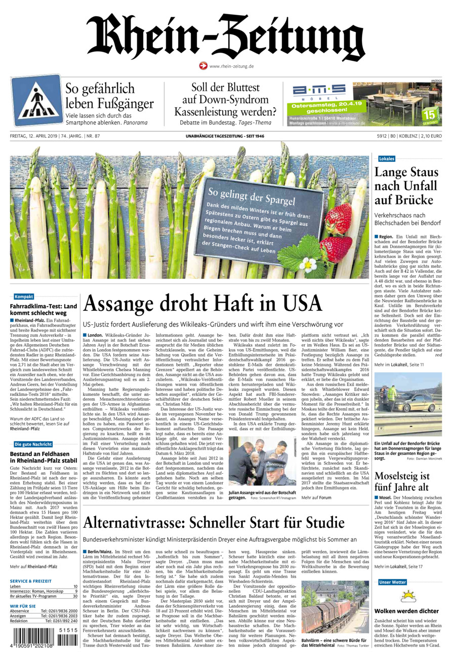 Rhein-Zeitung Koblenz & Region vom Freitag, 12.04.2019