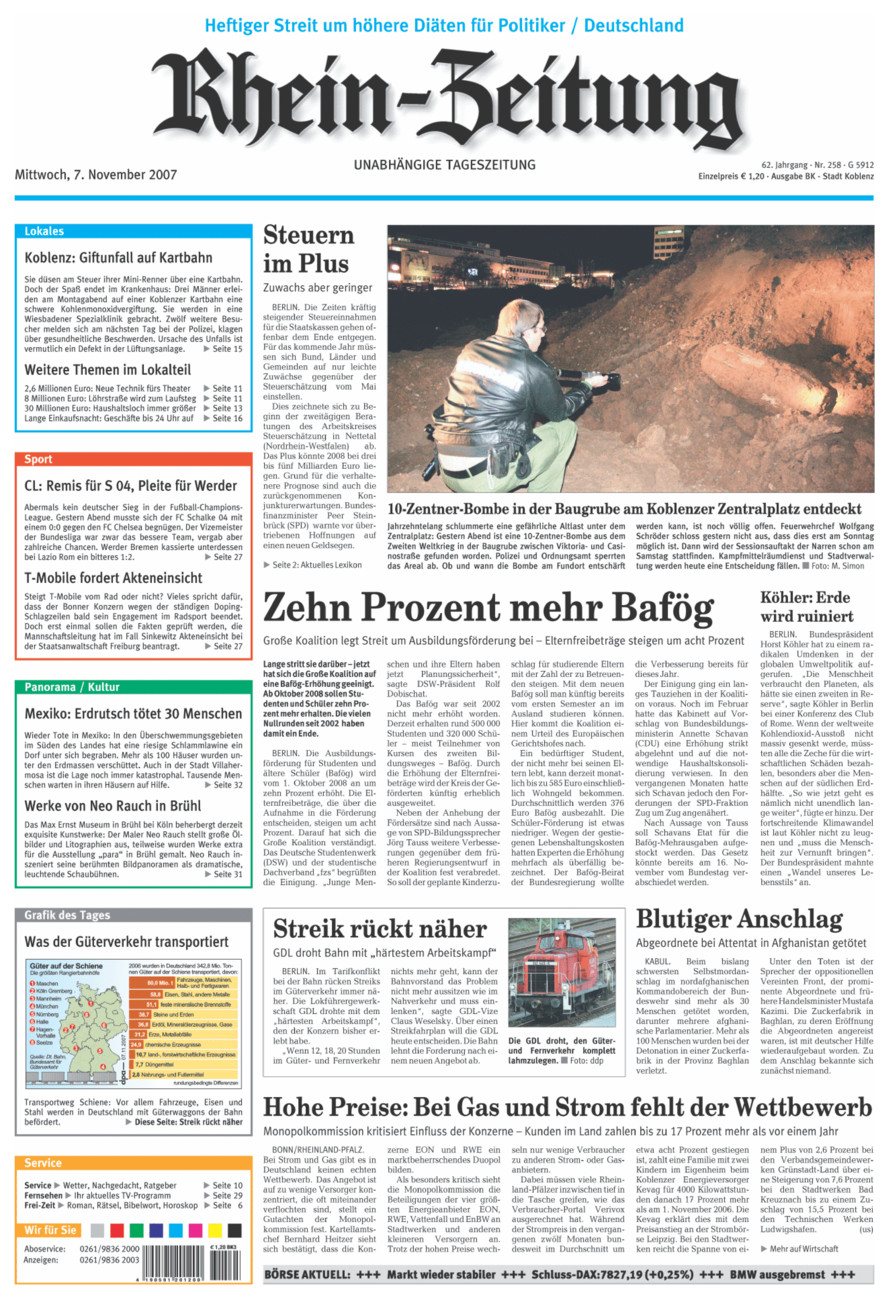 Rhein-Zeitung Koblenz & Region vom Mittwoch, 07.11.2007
