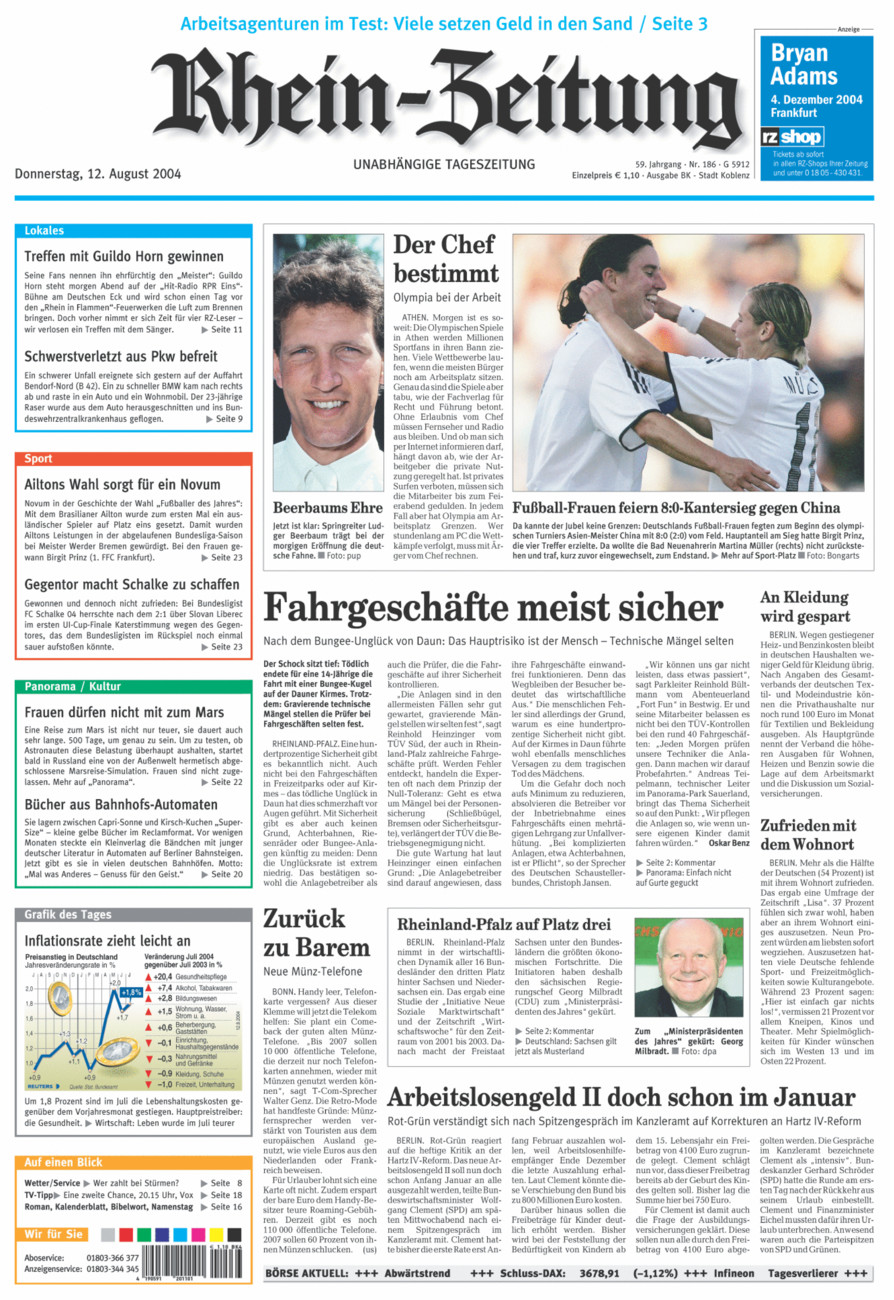 Rhein-Zeitung Koblenz & Region vom Donnerstag, 12.08.2004