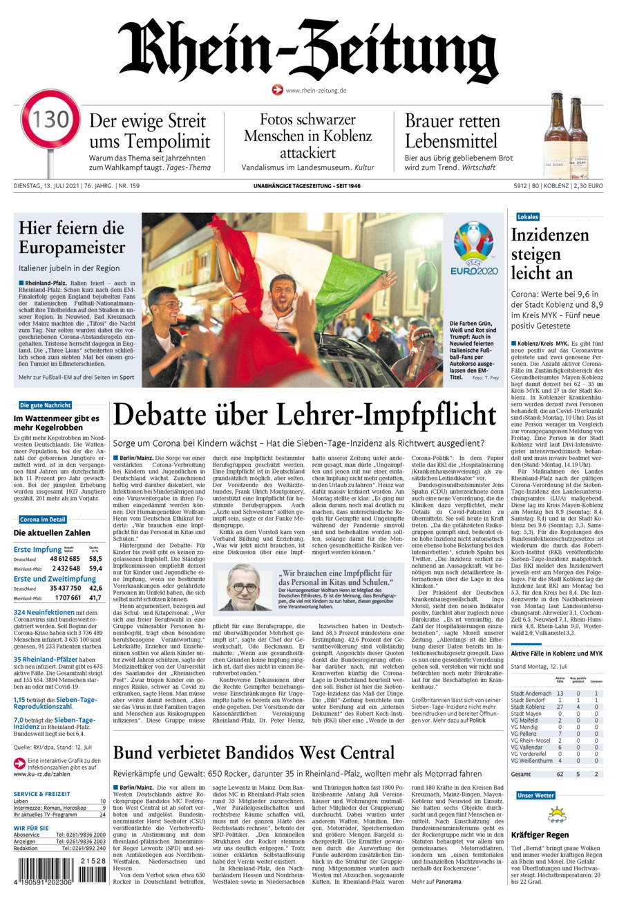 Rhein-Zeitung Koblenz & Region vom Dienstag, 13.07.2021