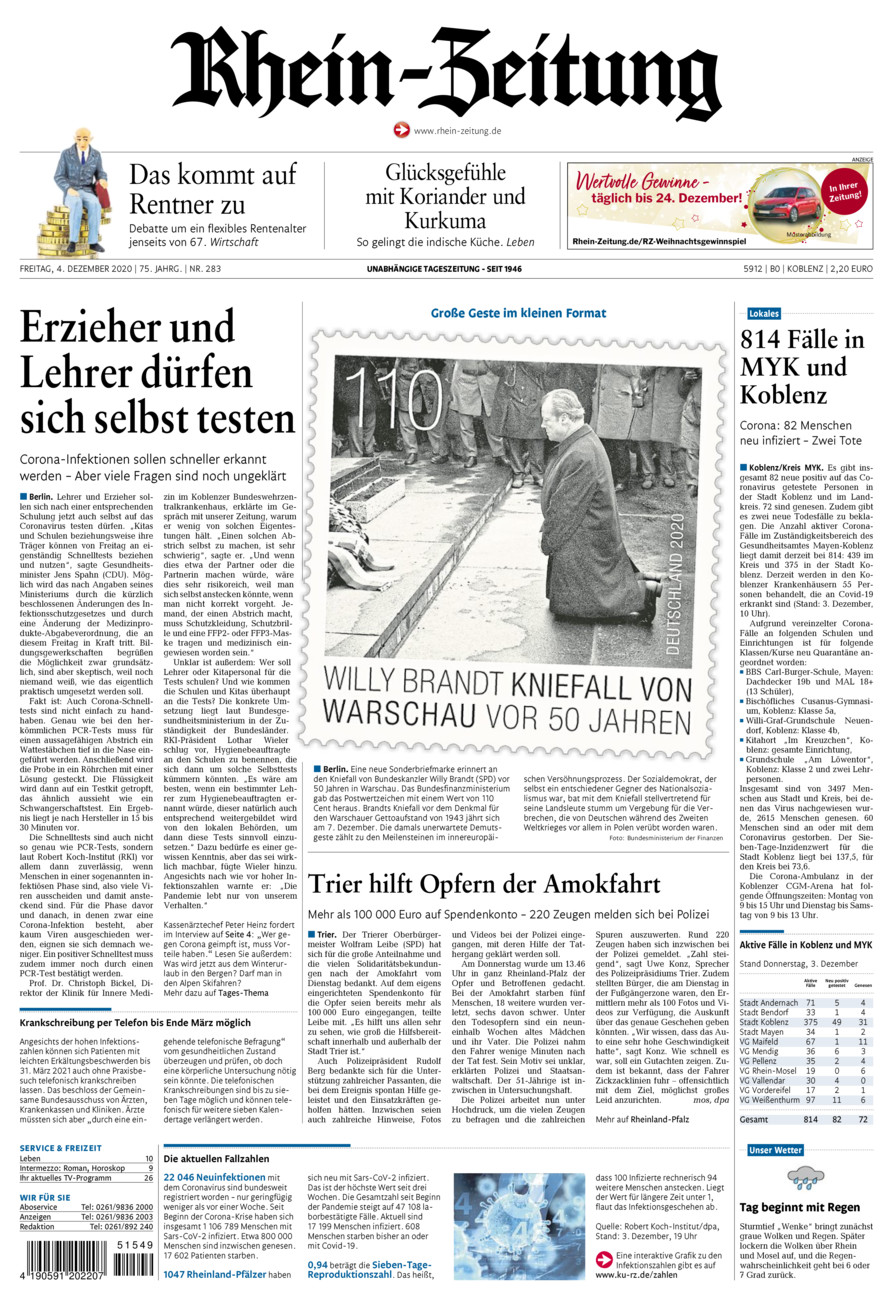Rhein-Zeitung Koblenz & Region vom Freitag, 04.12.2020