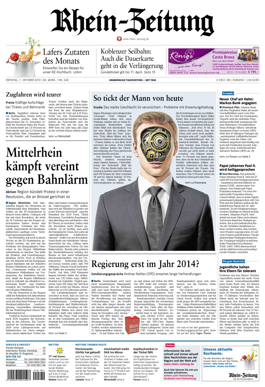 Rhein-Zeitung Koblenz & Region vom Dienstag, 01.10.2013