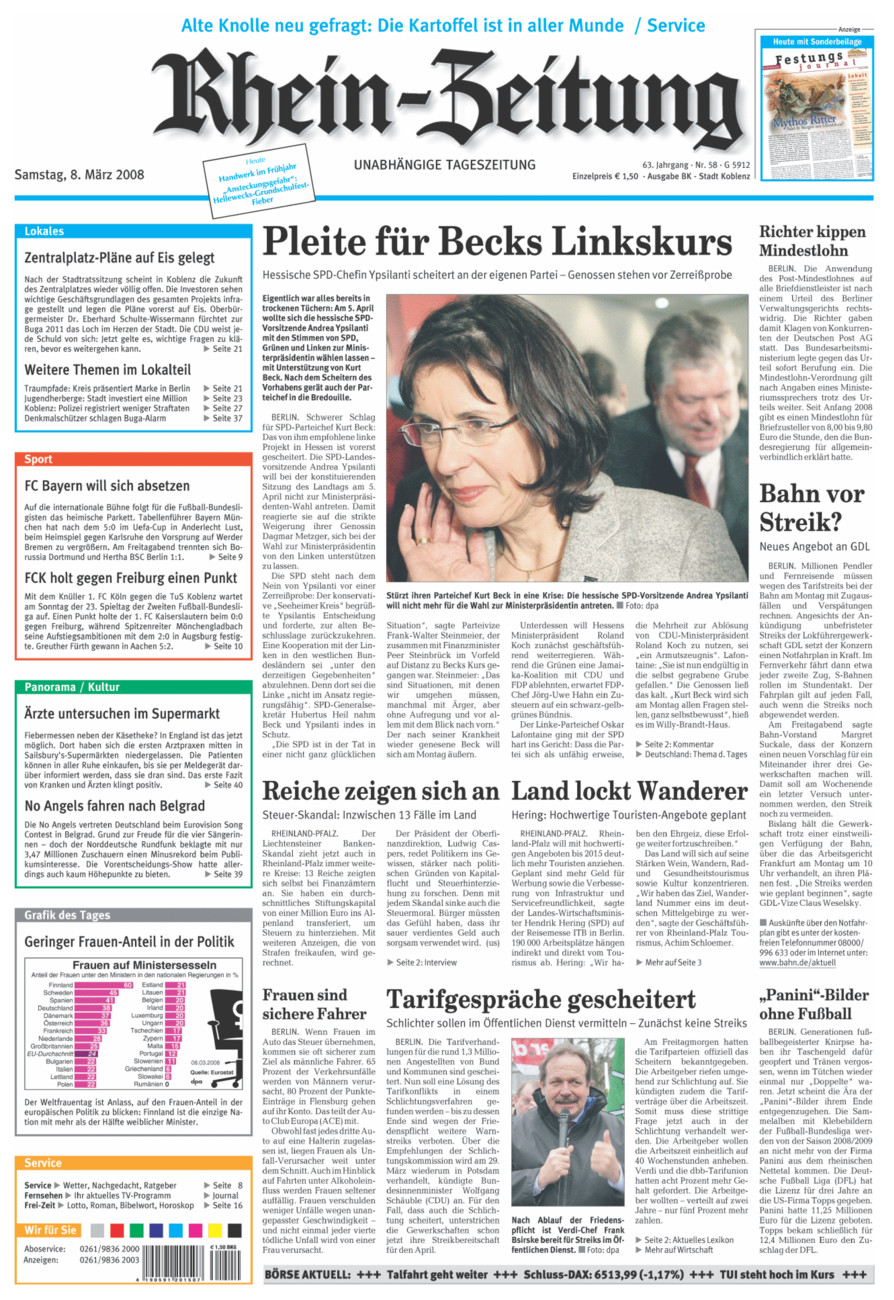 Rhein-Zeitung Koblenz & Region vom Samstag, 08.03.2008