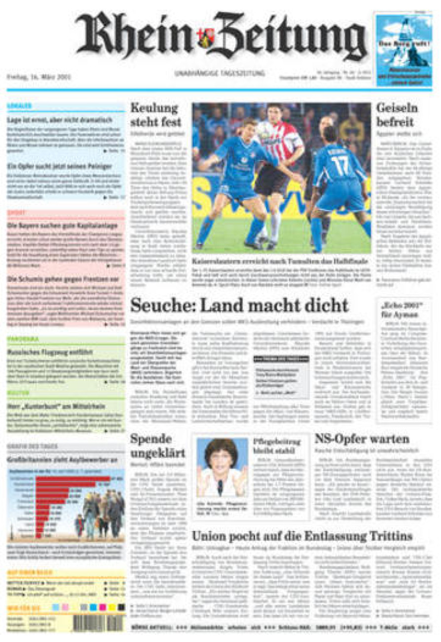 Rhein-Zeitung Koblenz & Region vom Freitag, 16.03.2001
