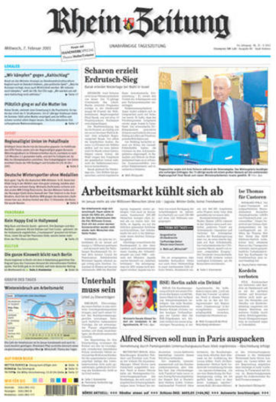Rhein-Zeitung Koblenz & Region vom Mittwoch, 07.02.2001
