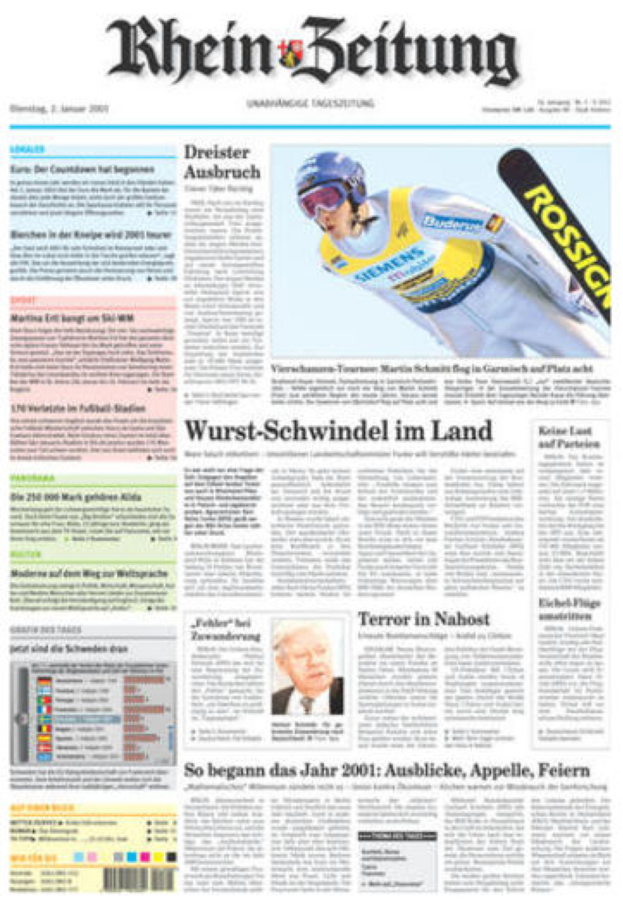 Rhein-Zeitung Koblenz & Region vom Dienstag, 02.01.2001