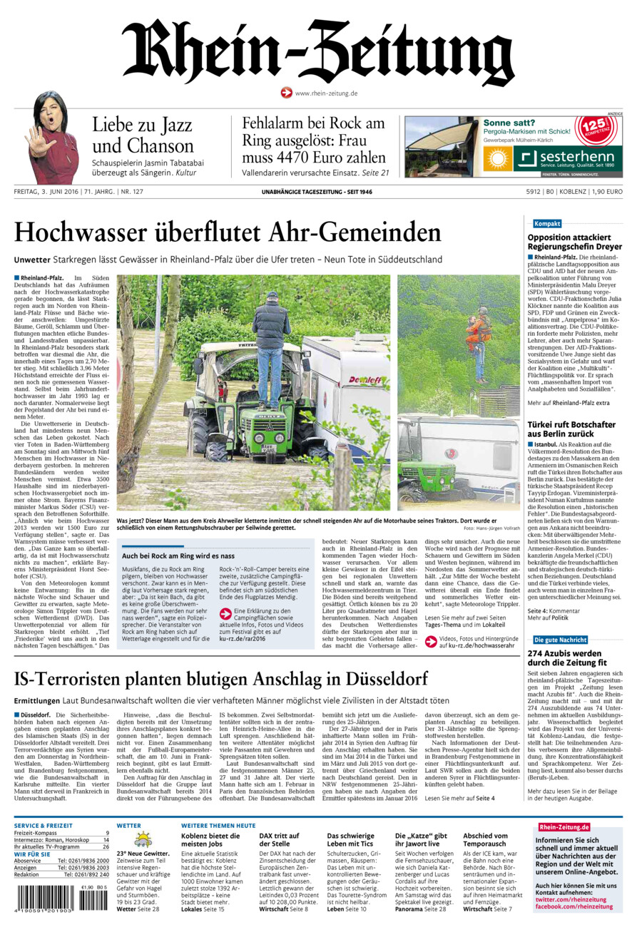 Rhein-Zeitung Koblenz & Region vom Freitag, 03.06.2016