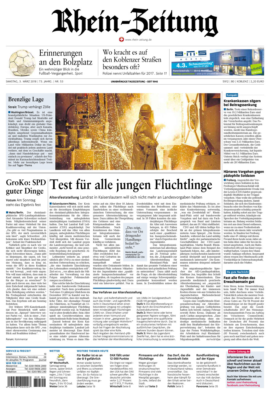 Rhein-Zeitung Koblenz & Region vom Samstag, 03.03.2018