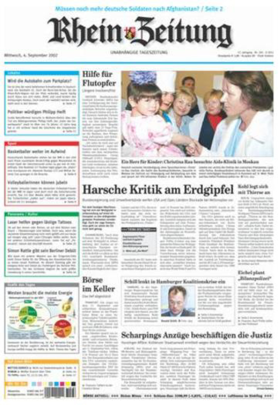 Rhein-Zeitung Koblenz & Region vom Mittwoch, 04.09.2002