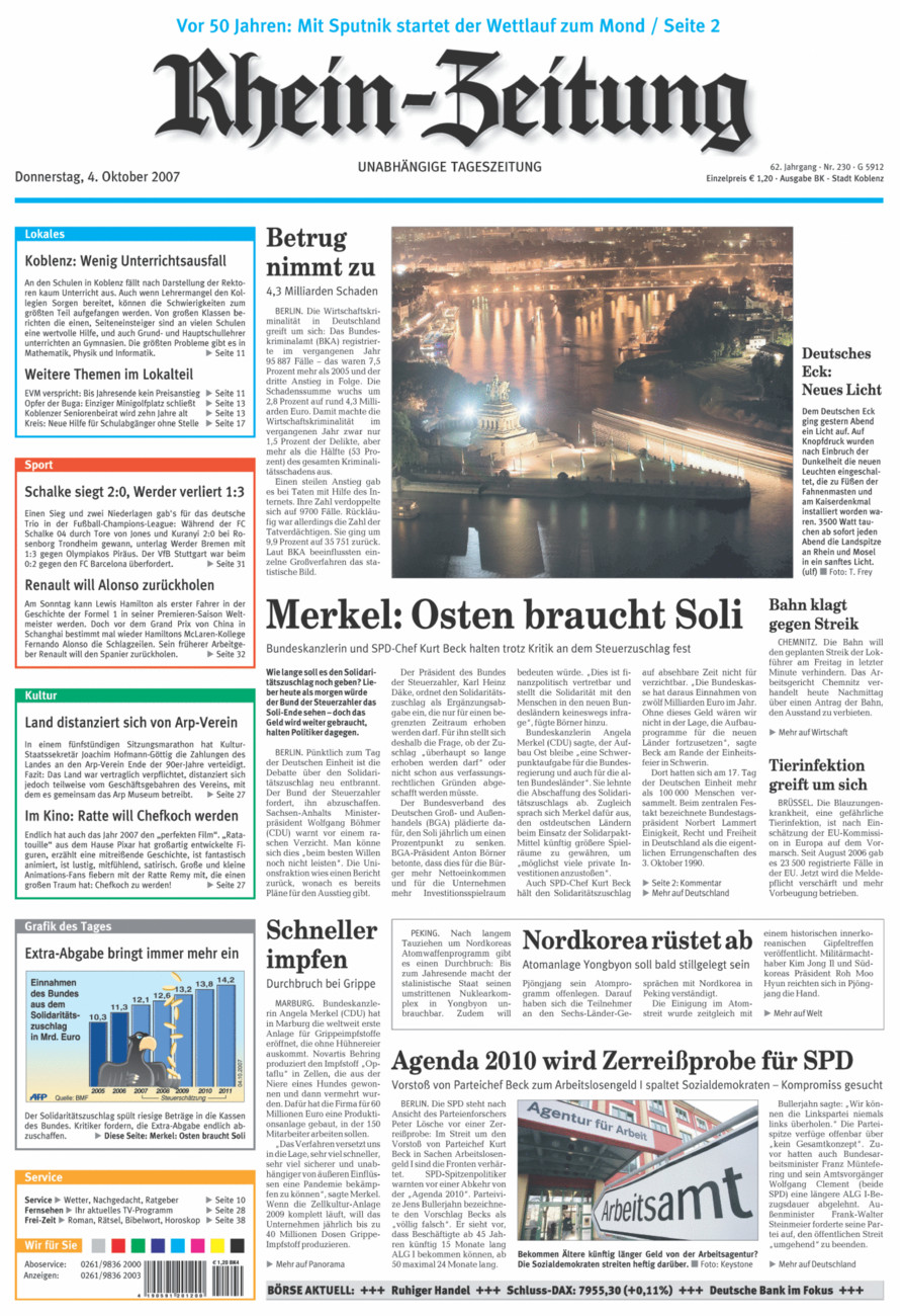Rhein-Zeitung Koblenz & Region vom Donnerstag, 04.10.2007