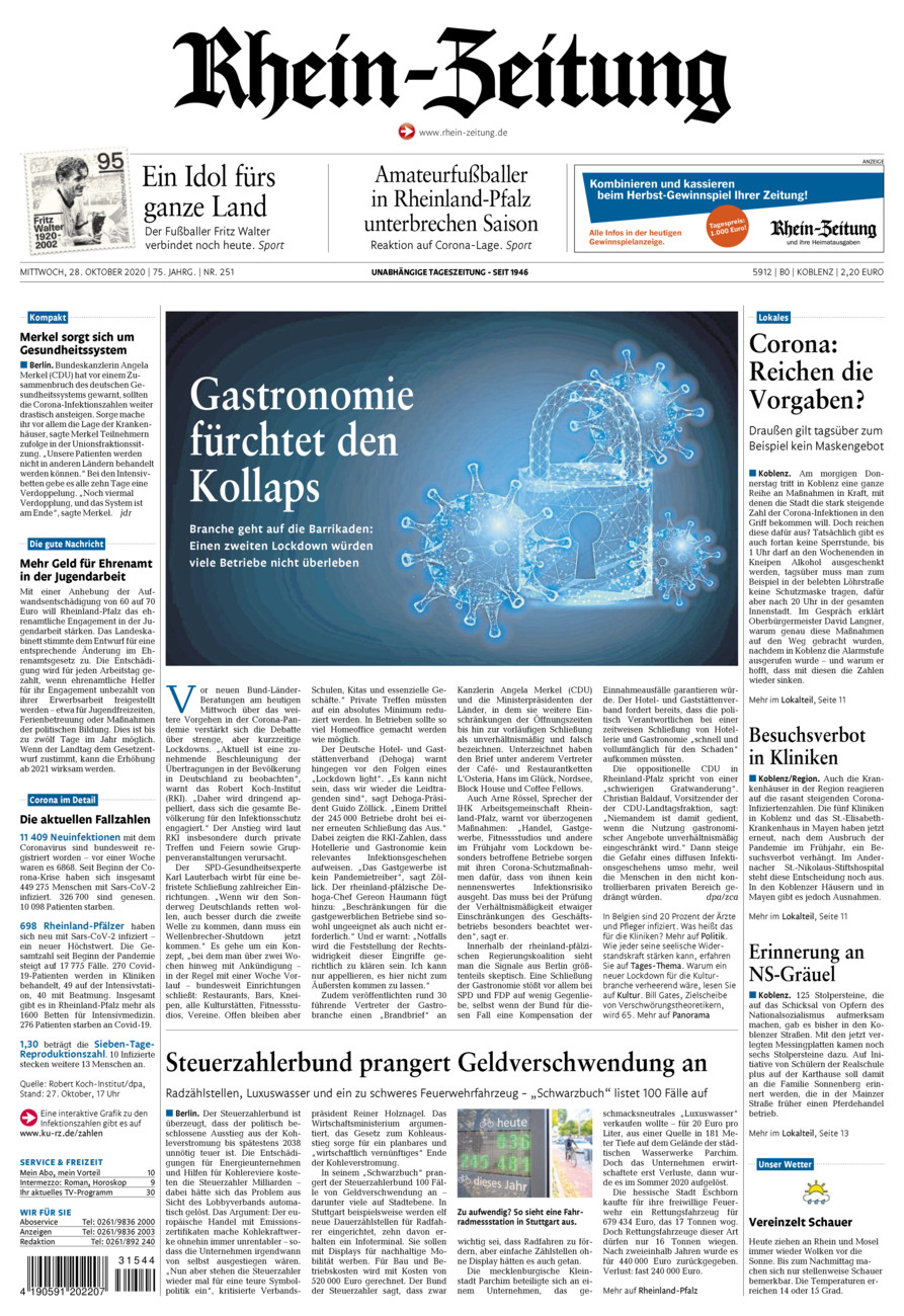 Rhein-Zeitung Koblenz & Region vom Mittwoch, 28.10.2020