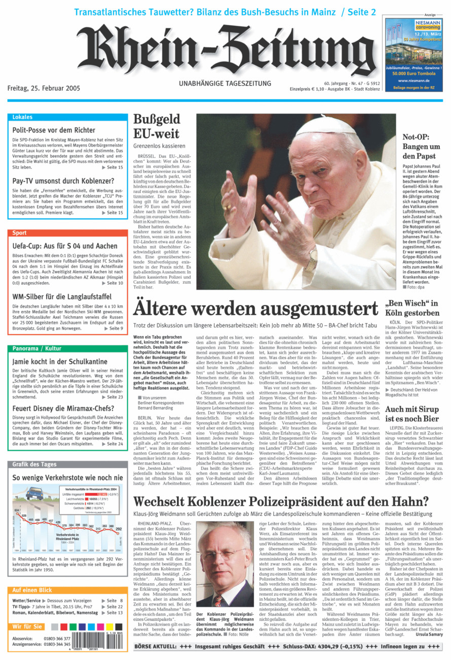 Rhein-Zeitung Koblenz & Region vom Freitag, 25.02.2005