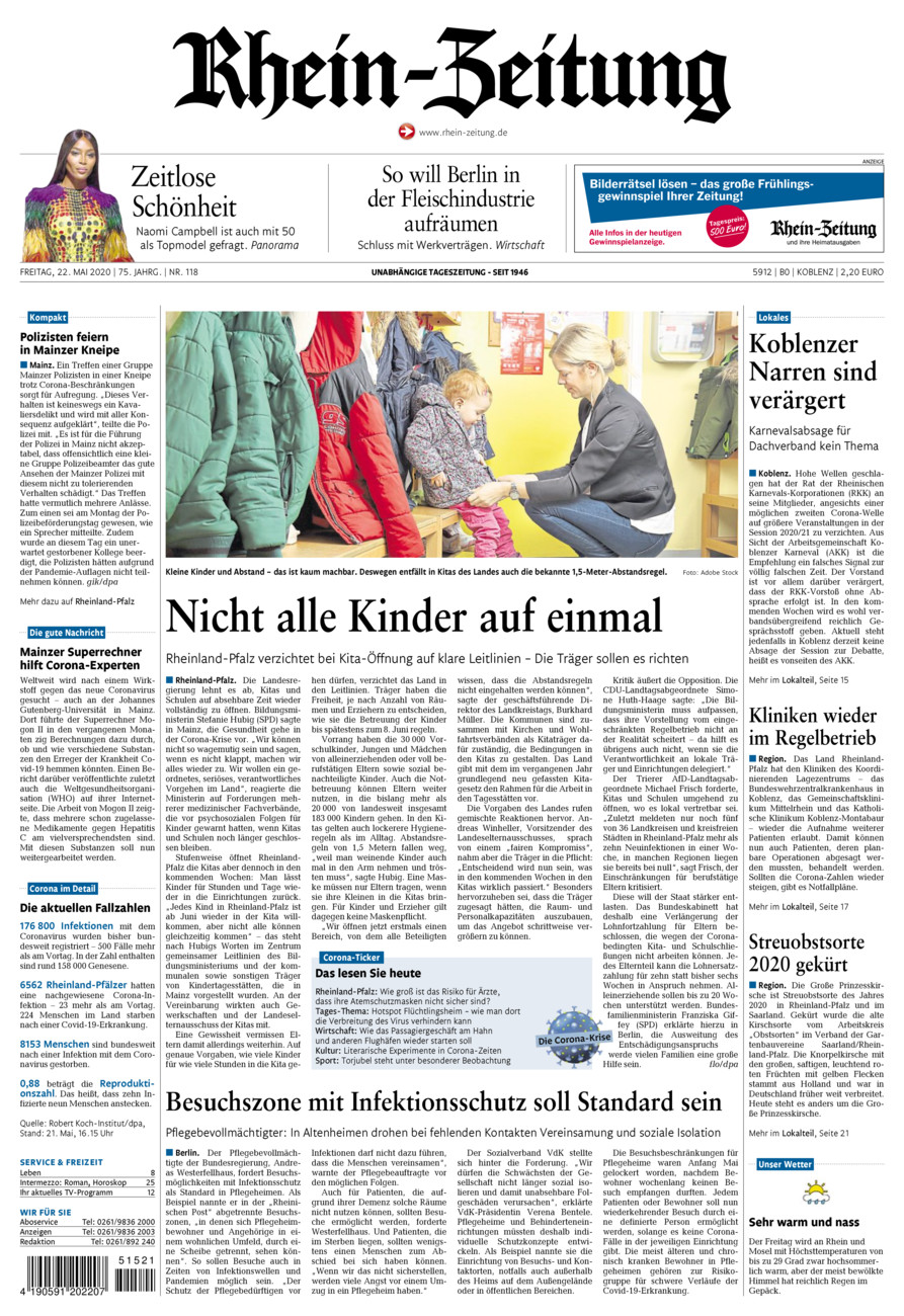 Rhein-Zeitung Koblenz & Region vom Freitag, 22.05.2020