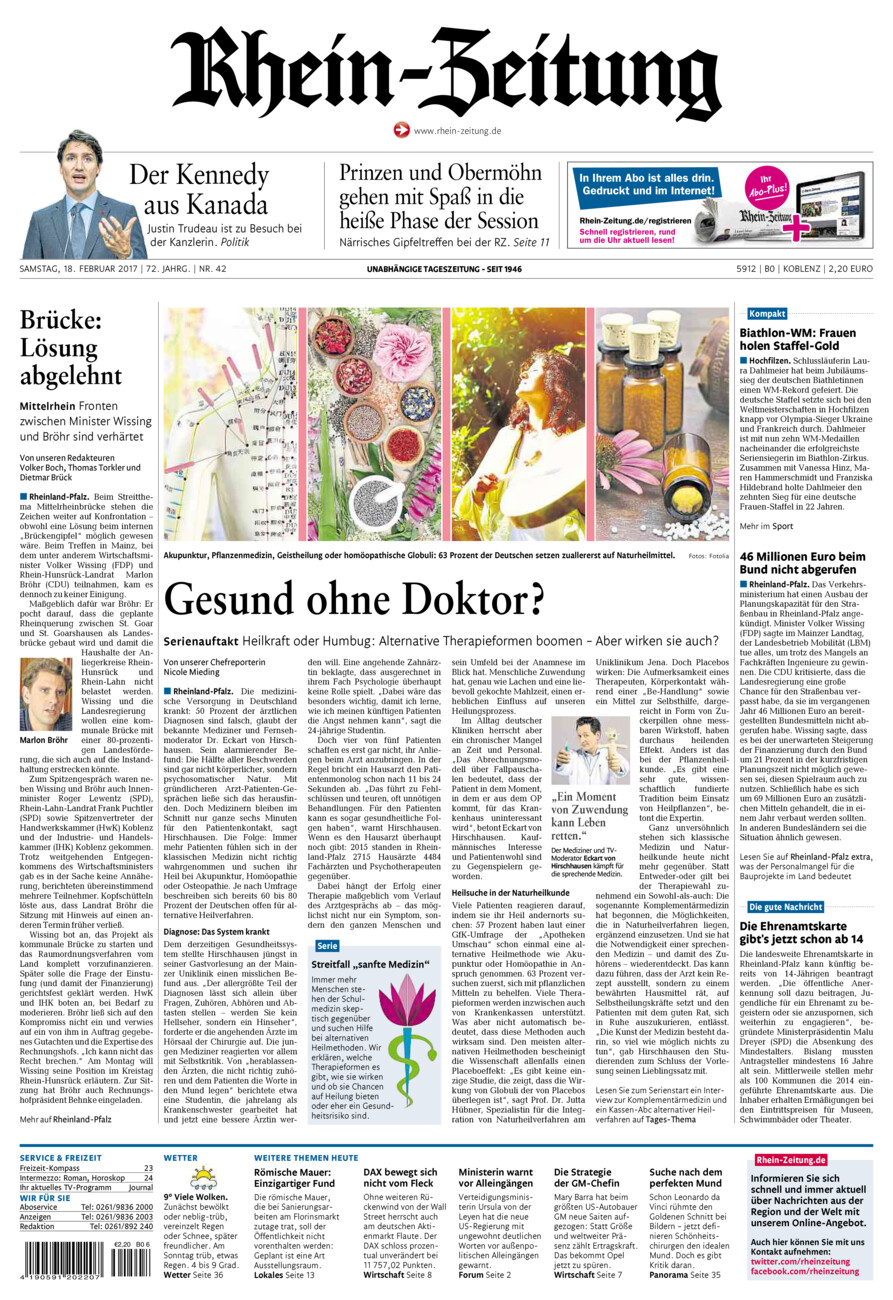 Rhein-Zeitung Koblenz & Region vom Samstag, 18.02.2017