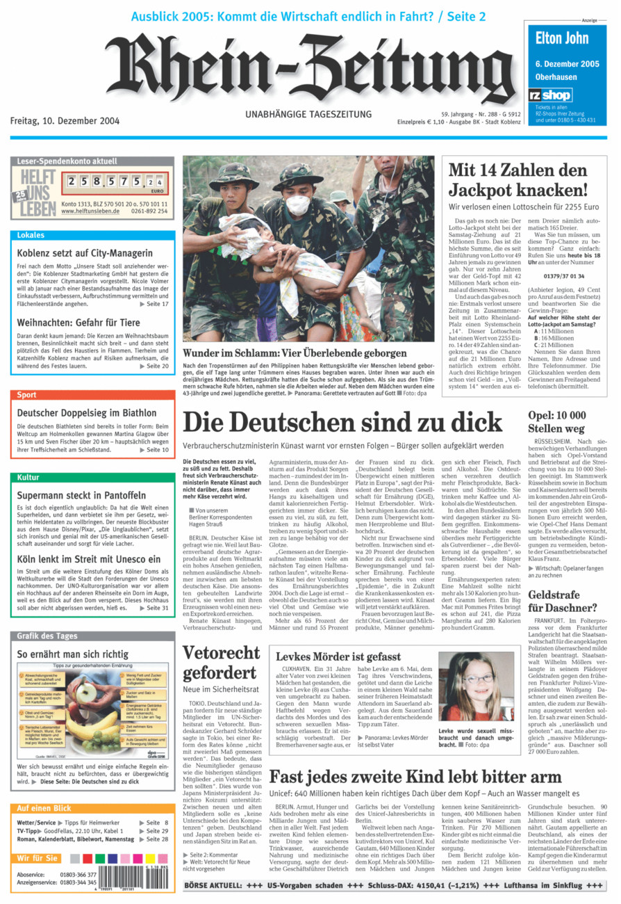 Rhein-Zeitung Koblenz & Region vom Freitag, 10.12.2004
