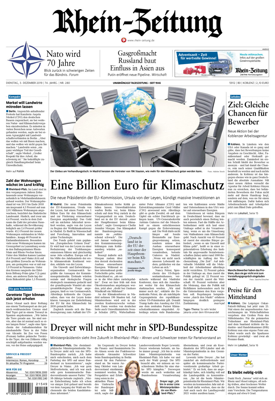 Rhein-Zeitung Koblenz & Region vom Dienstag, 03.12.2019