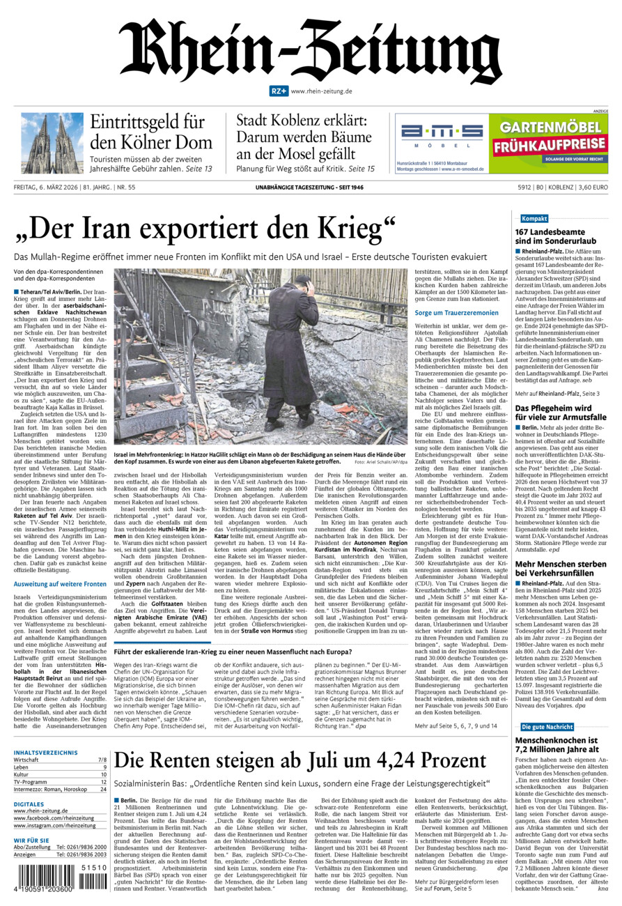 Rhein-Zeitung Koblenz & Region vom Freitag, 06.03.2026