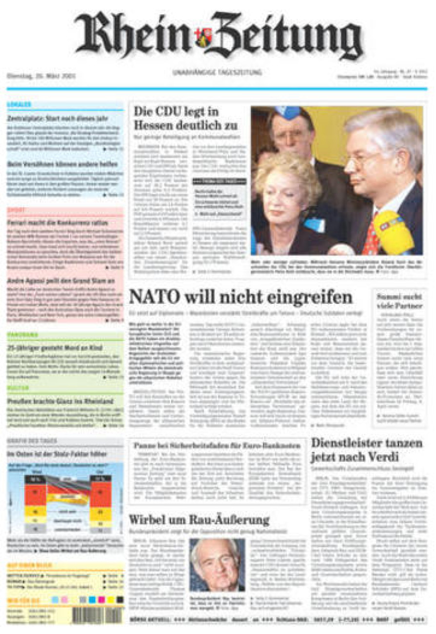 Rhein-Zeitung Koblenz & Region vom Dienstag, 20.03.2001