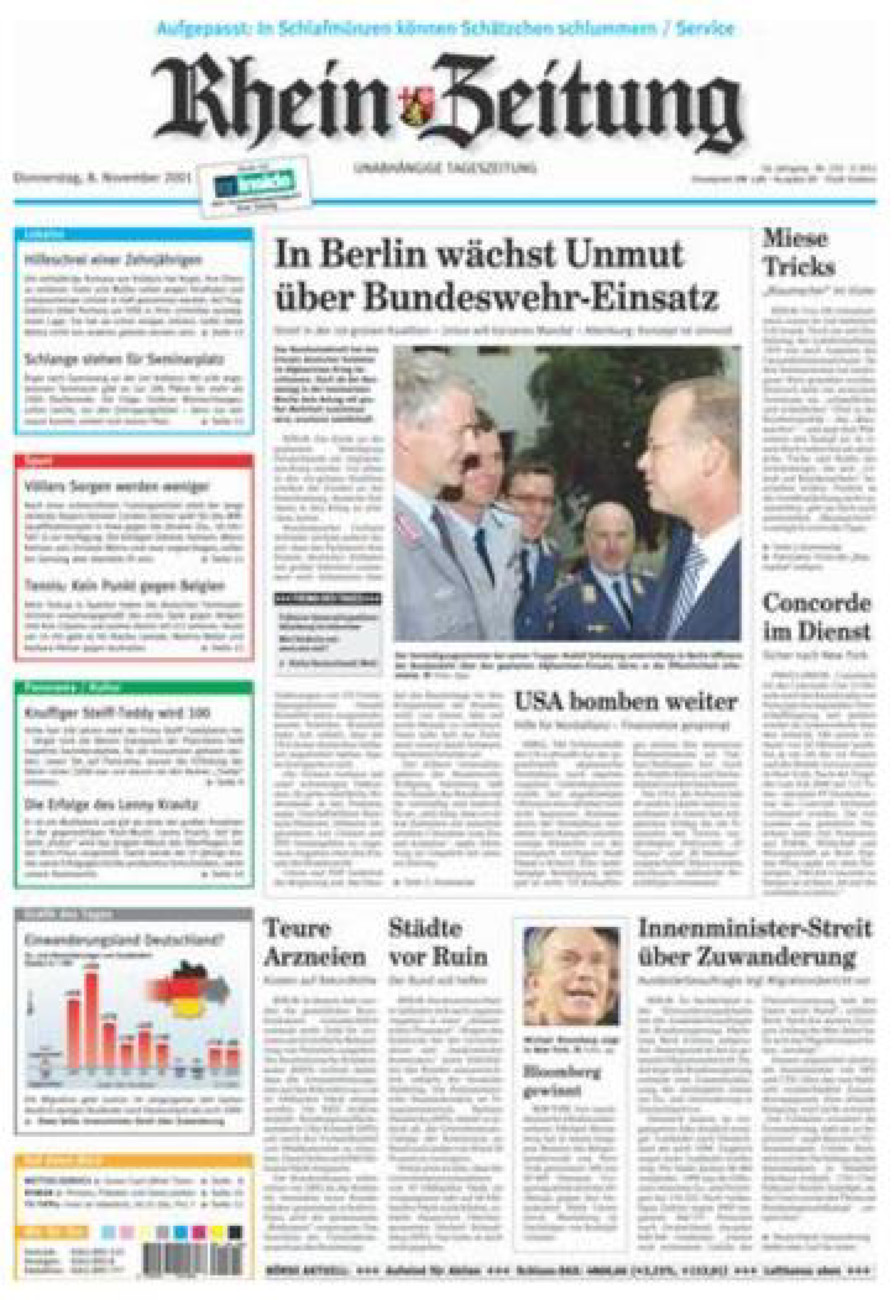 Rhein-Zeitung Koblenz & Region vom Donnerstag, 08.11.2001