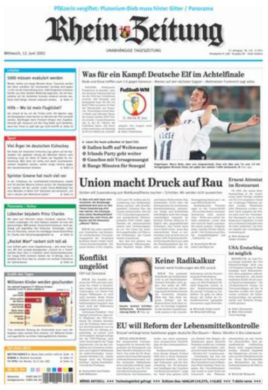 Rhein-Zeitung Koblenz & Region vom Mittwoch, 12.06.2002