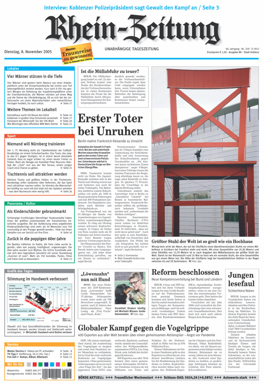 Rhein-Zeitung Koblenz & Region vom Dienstag, 08.11.2005