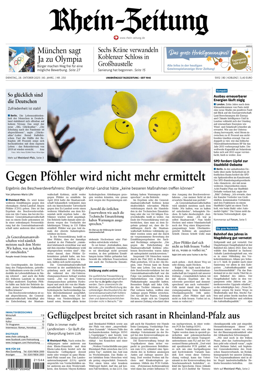 Rhein-Zeitung Koblenz & Region vom Dienstag, 28.10.2025