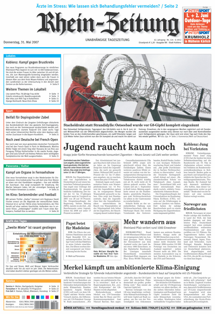 Rhein-Zeitung Koblenz & Region vom Donnerstag, 31.05.2007