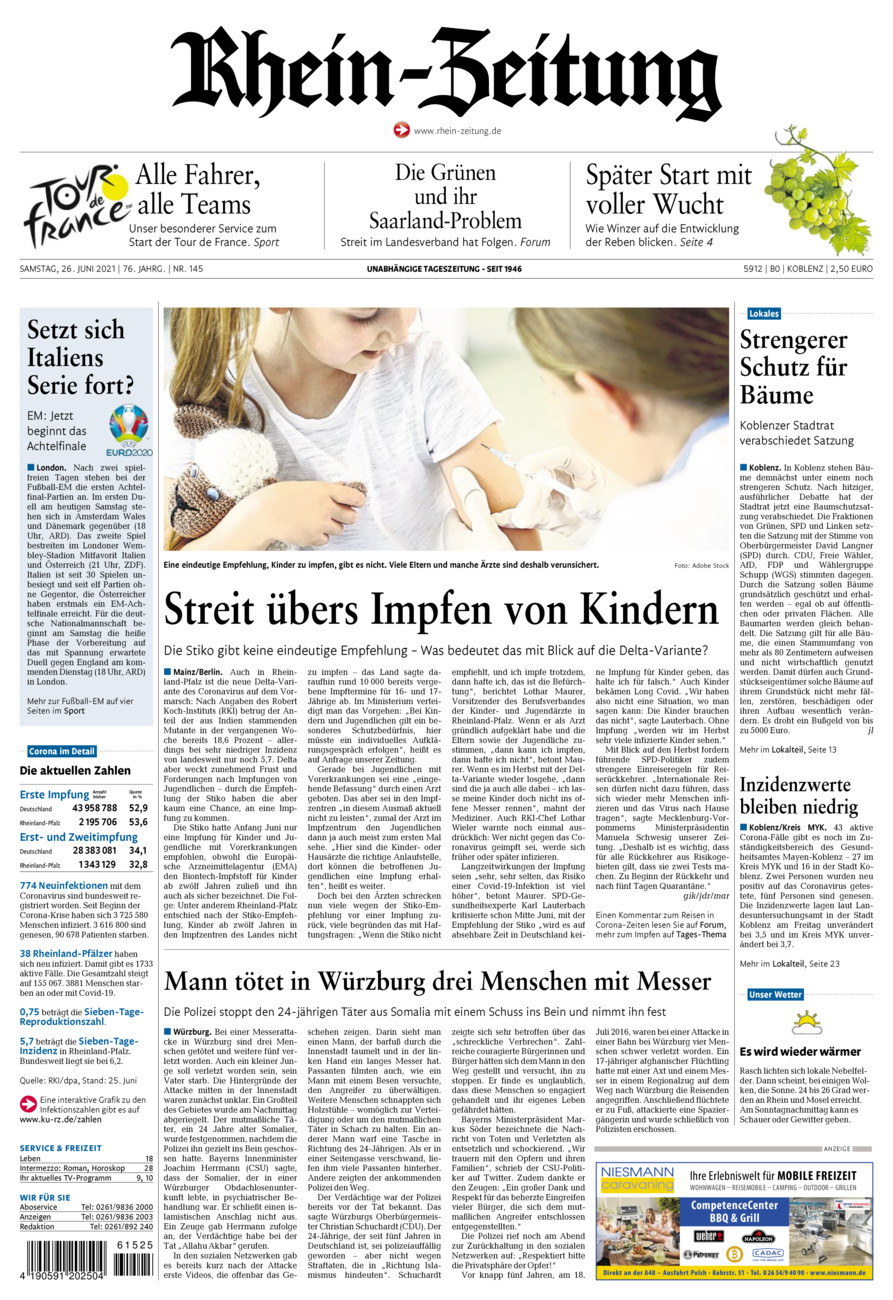 Rhein-Zeitung Koblenz & Region vom Samstag, 26.06.2021