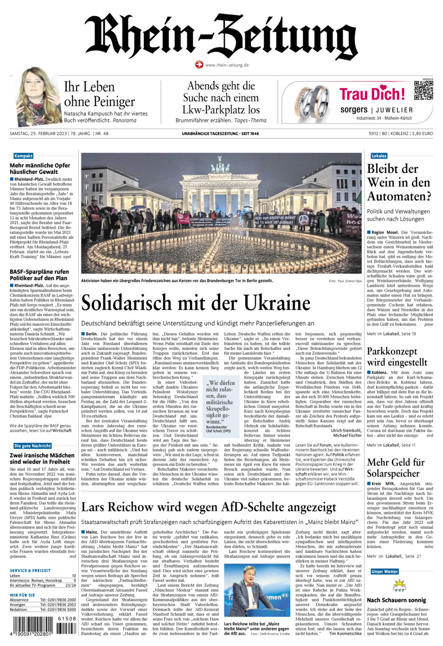 Rhein-Zeitung Koblenz & Region vom Samstag, 25.02.2023