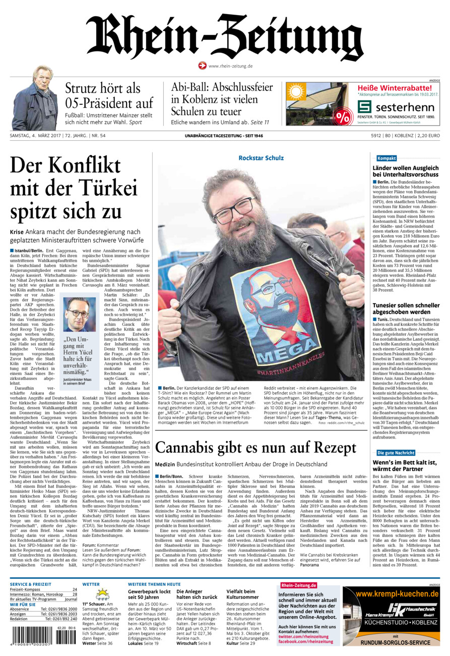 Rhein-Zeitung Koblenz & Region vom Samstag, 04.03.2017