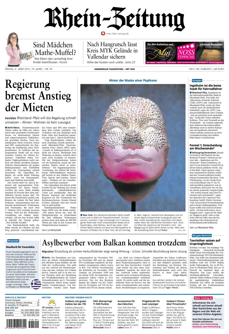 Rhein-Zeitung Koblenz & Region vom Freitag, 06.03.2015