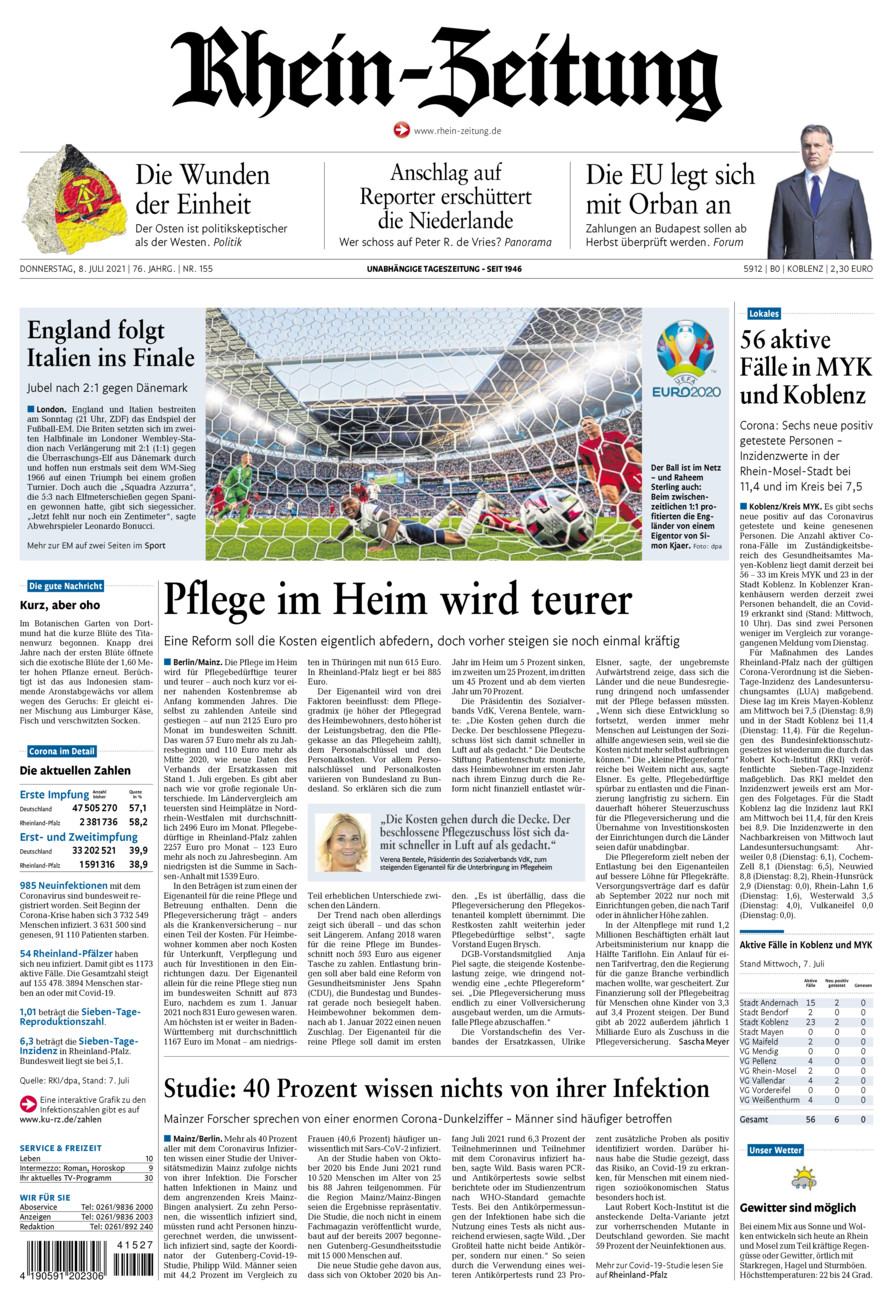 Rhein-Zeitung Koblenz & Region vom Donnerstag, 08.07.2021