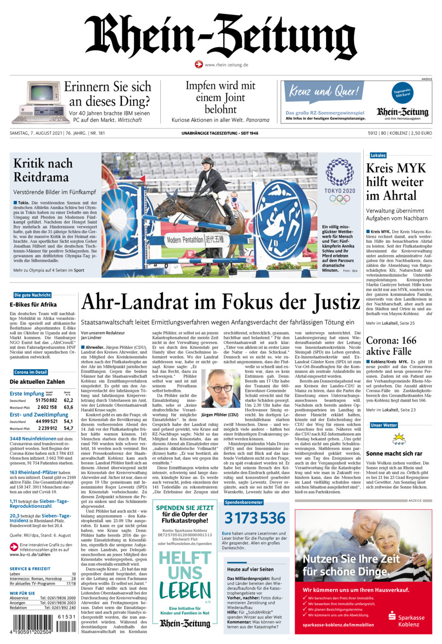 Rhein-Zeitung Koblenz & Region vom Samstag, 07.08.2021