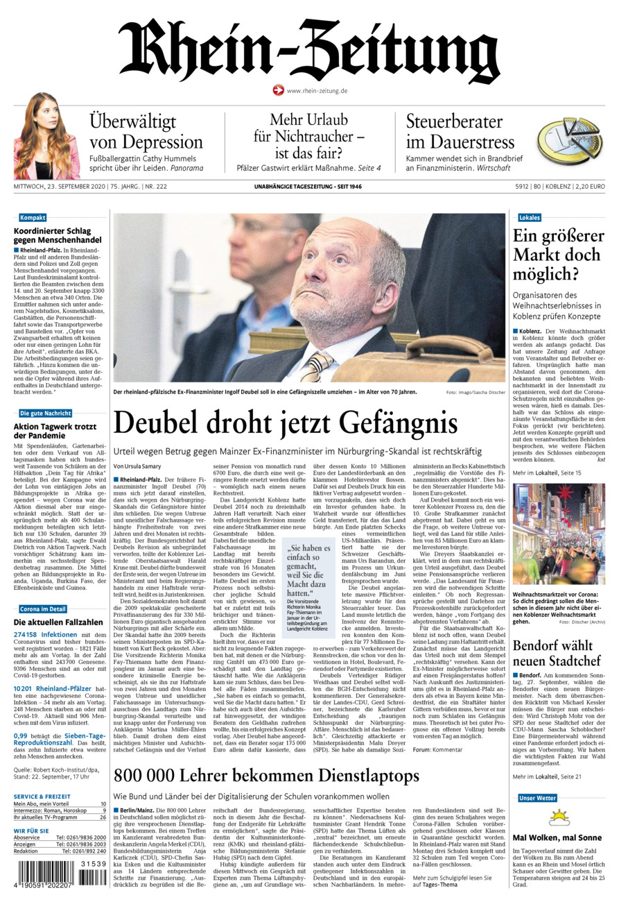 Rhein-Zeitung Koblenz & Region vom Mittwoch, 23.09.2020