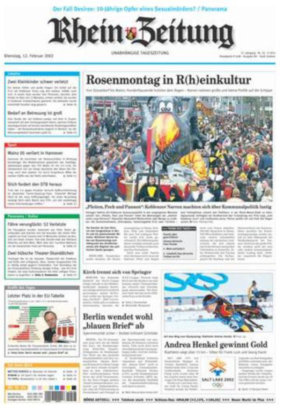 Rhein-Zeitung Koblenz & Region vom Dienstag, 12.02.2002