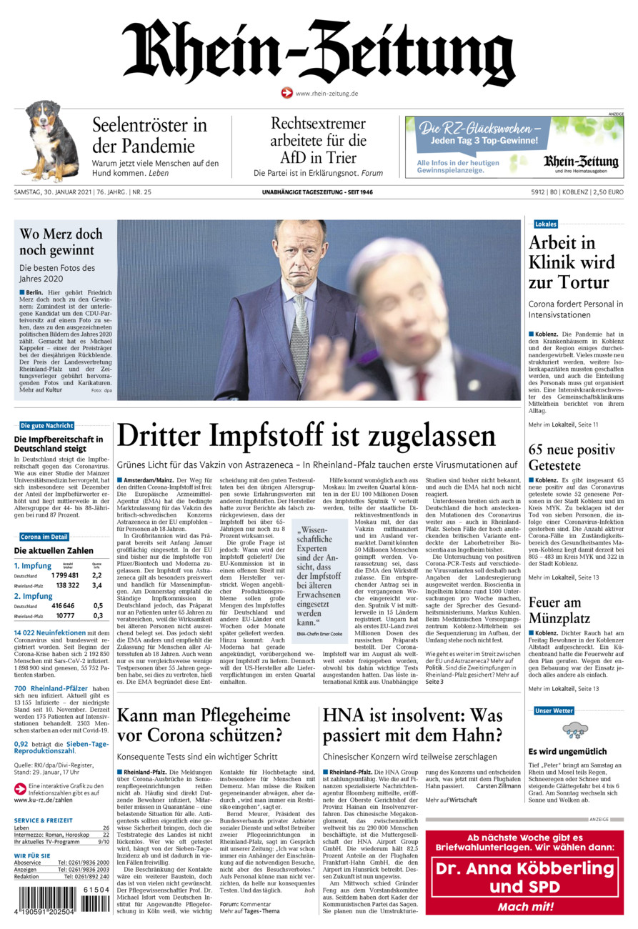Rhein-Zeitung Koblenz & Region vom Samstag, 30.01.2021