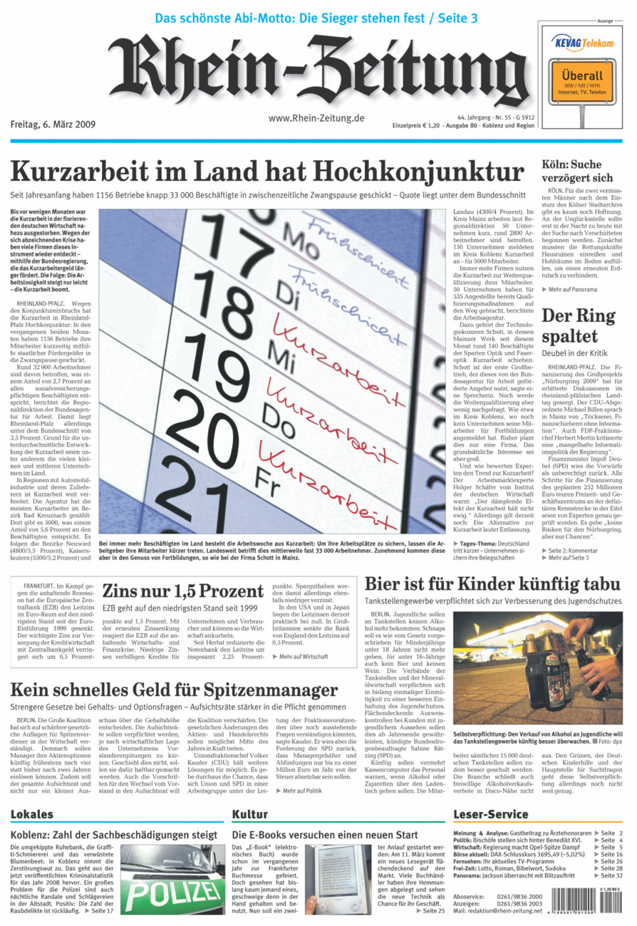 Rhein-Zeitung Koblenz & Region vom Freitag, 06.03.2009