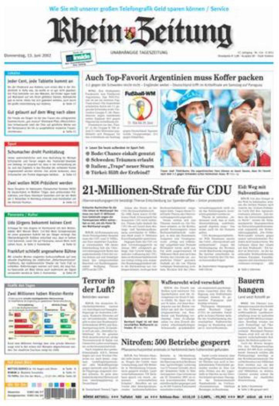 Rhein-Zeitung Koblenz & Region vom Donnerstag, 13.06.2002